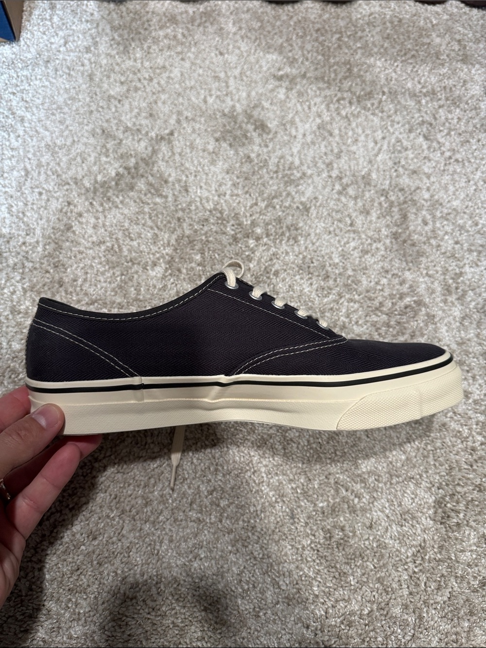 Buck Mason Moonstar Navy Canvas Low-Top Sneakers - Picture 6 of 6